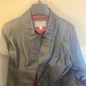 Croft & Borrow Women’s Black Leather Jacket, Size Large